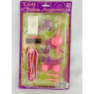 Vintage Doll Fashion Accessories Lot 11.5” - Skateboard‎ Boombox Workout